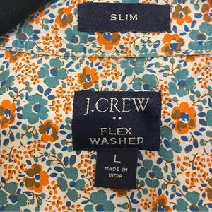 Mens J. Crew slim fit Large short sleeve button up